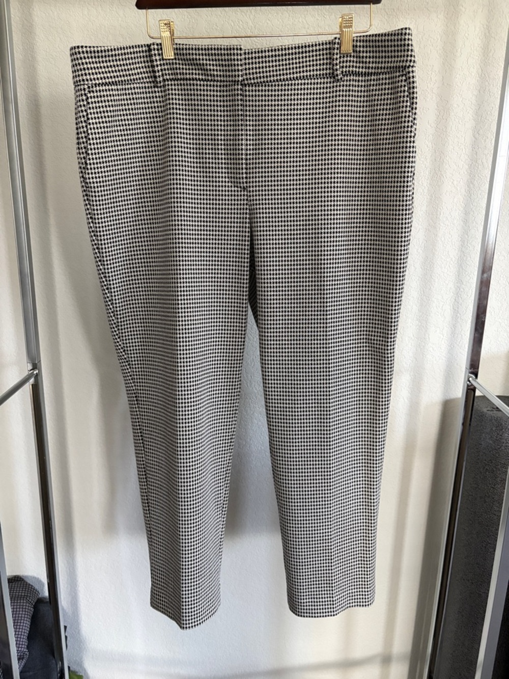 Ann Taylor Factory Black & White Mini Check Ankle Pants